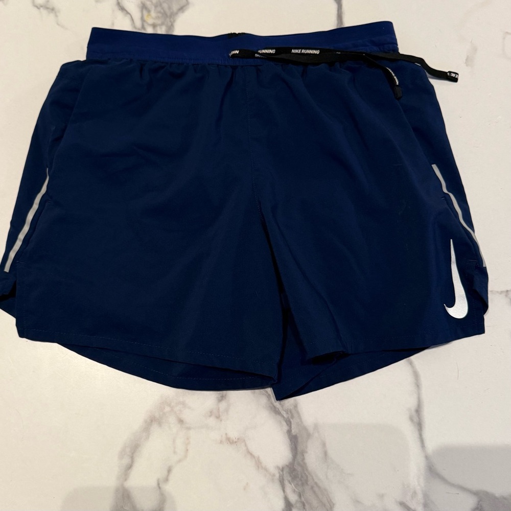 Nike Dri-FIT Navy Running Shorts w/ Zipper Pocket
